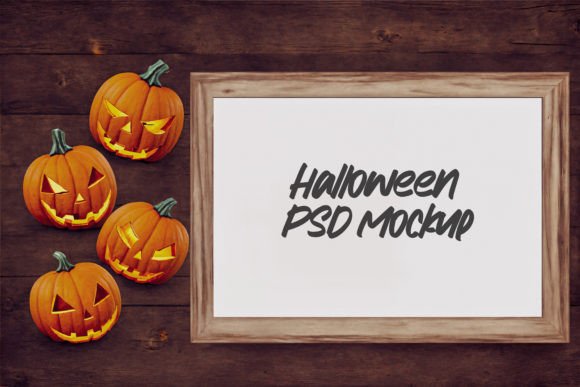 Download Wooden Halloween Frame PSD Mockup - Frame psd mockup Collection