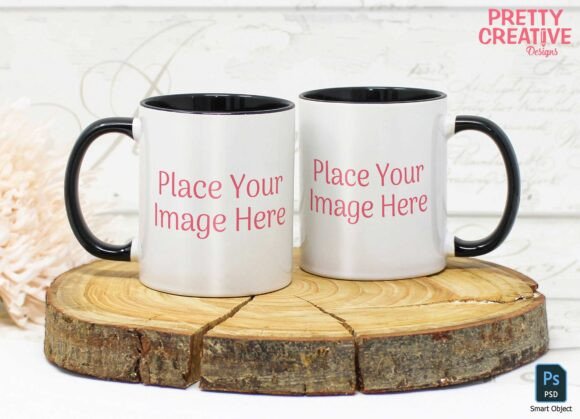 Download Black Handle Twin Mug Smart Mockup - Premium Resources